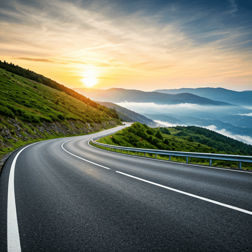 Kręta droga przez górski krajobraz